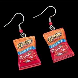 Hand Crafted Novelty Earrings For the Cheeto Lover Nickel Free Wires NIP